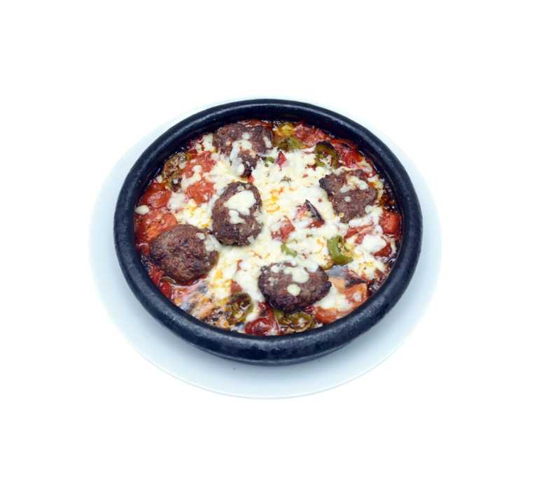 Kiremitte Kaşarlı Et Köfte